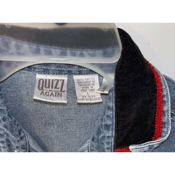 Quizz Again Blue Jean Women’s L Christmas Embroidered Winter Snowmen Shirt EUC - Picture 6 of 8